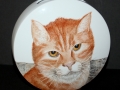 Scheibenvase - 20cm - roter Kater